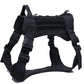 Nylon Tactical Dog Harness with Handle & Bungee Leash for Large Dogs